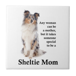Blue Merle Sheltie Mama Tile Fliese