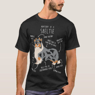 Blue Merle Sheltie Shetland Schäferhund Anatomie 2 T-Shirt