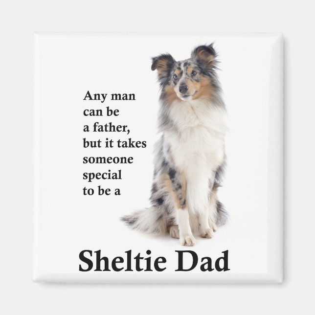 Blue Merle Sheltie Vater Magnet (Vorne)