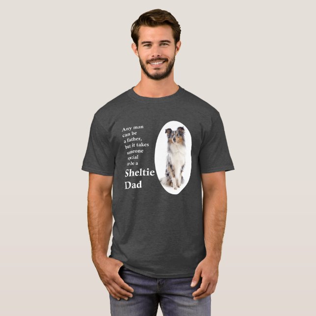 Blue Merle Sheltie Vater T - Shirt (Vorne ganz)