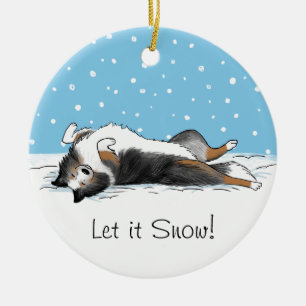 Blue Merle Shetland Sheepdog - Sheltie Holiday Keramik Ornament