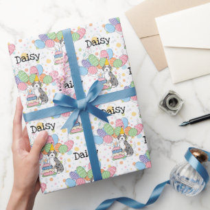 Blue Merle Tan Aussiedoodle Dog Birthday Party Geschenkpapier