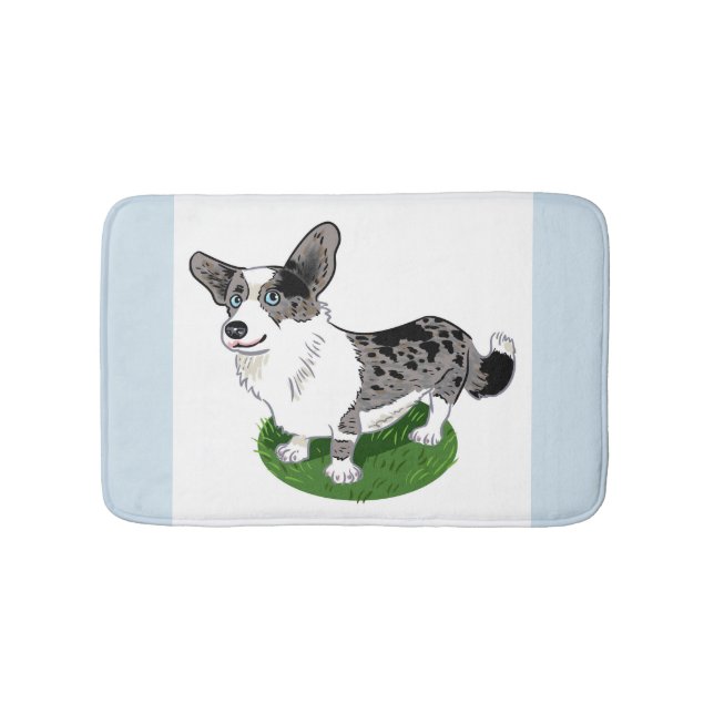 Blue merle Welsh Corgi Cardigan - Badematte / Haus (Vorderseite)