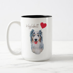 Blue Merle Wiggle Hintern Aussie Zweifarbige Tasse