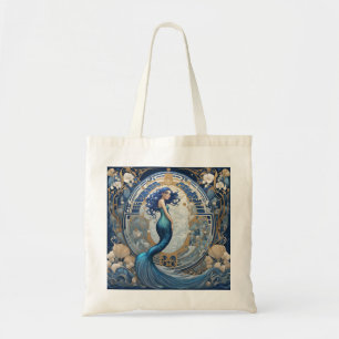 Blue Mermaid Art Nouveau Art Deco Stil Tragetasche