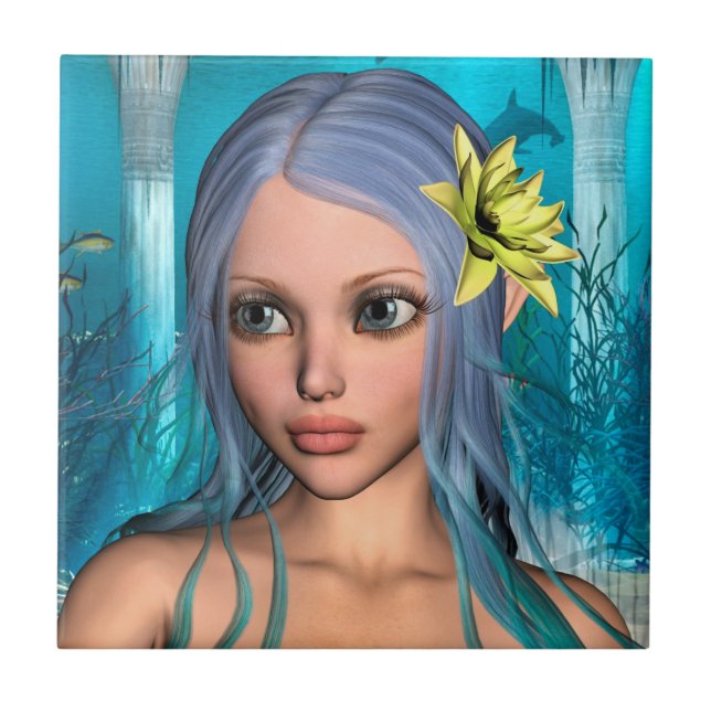 Blue Mermaid Fliese (Vorderseite)