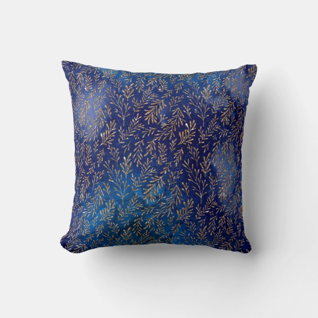 Blue Mermaid Glitzer Kissen (Vorderseite)