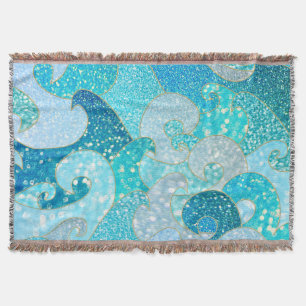Blue Mermaid Imitate Glitzer Sea- Aquamariner Gold Decke