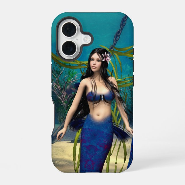 Blue Mermaid iPhone 16 Hülle (Rückseite)