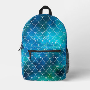 Blue Mermaid Pattern Bedruckter Rucksack