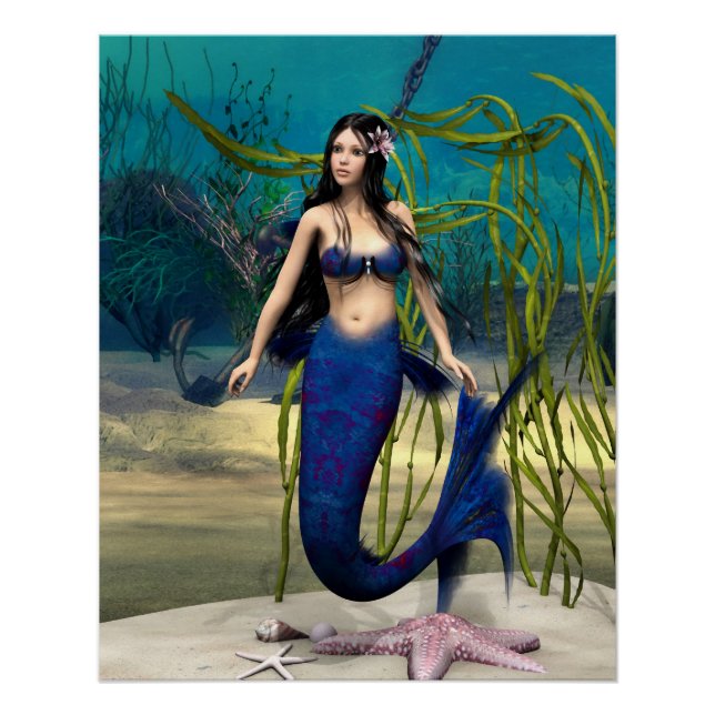 Blue Mermaid Poster (Vorderseite)