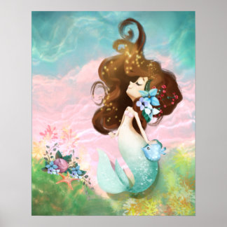 Blue Mermaid Poster