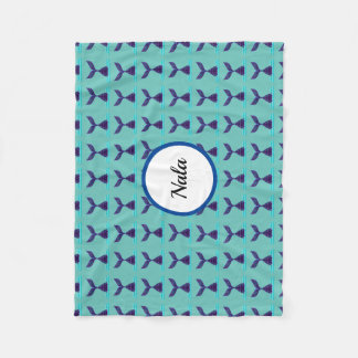 Blue Mermaid Schwanz Fleecedecke