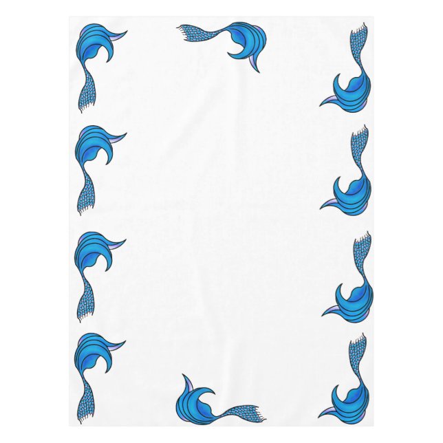 Blue Mermaid Schwanz Tablecloth Tischdecke (Vorderseite)