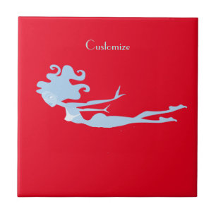 Blue Mermaid Swimmer Thunder_Cove Fliese