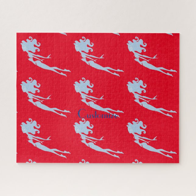 Blue Mermaid Swimmer Thunder_Cove Puzzle (Horizontal)