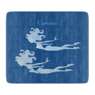 Blue Mermaid Swimmer Thunder_Cove Schneidebrett