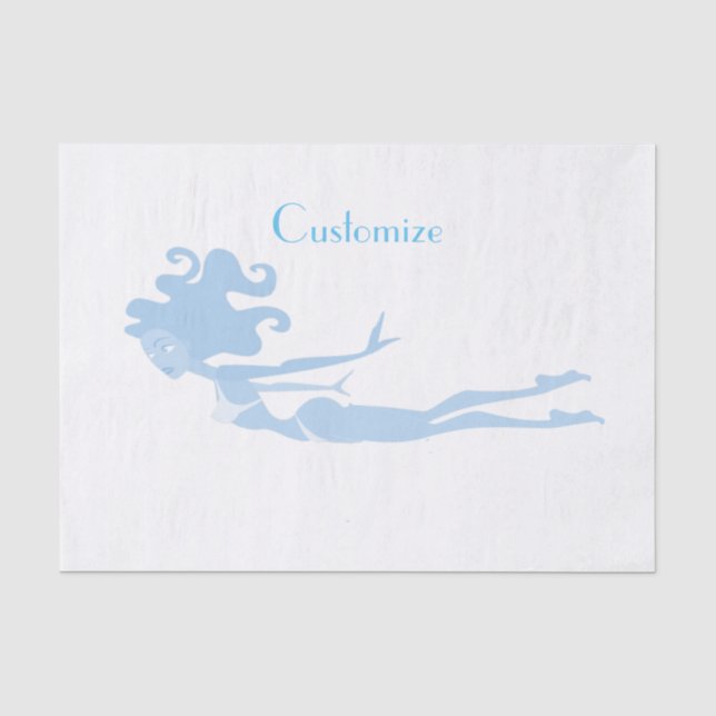 Blue Mermaid Swimmer Thunder_Cove   Seidenpapier (Vorderseite)