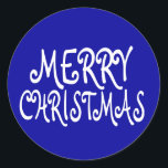 Blue Merry Christmas Stickers<br><div class="desc">Fügen Sie eine besondere Touch zu Ihren Arrangements in dieser Urlaubssaison mit diesen blauen Frohen Weihnachtsaufklebern. Wählen Sie die Schaltfläche "Anpassen",  um Text und mehr zu personalisieren!</div>