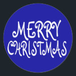 Blue Merry Christmas Stickers<br><div class="desc">Fügen Sie eine besondere Touch zu Ihren Arrangements in dieser Urlaubssaison mit diesen blauen Frohen Weihnachtsaufklebern. Wählen Sie die Schaltfläche "Anpassen", um Text und mehr zu personalisieren!</div>