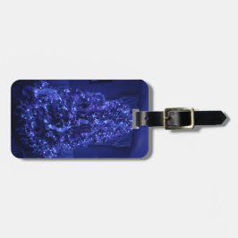 Blue Merry Christmas Tree Lights Gepäckanhänger