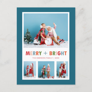 Blue Merry und Bright Foto Collage Weihnachten