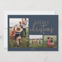 Blue MERRY Weihnachtskarte Feiertagskarte