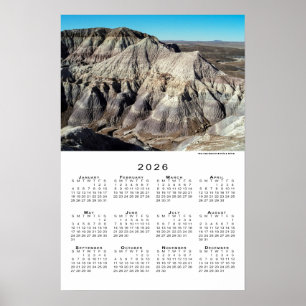 Blue Mesa Badlands Wüstengebirge 2026 Kalender Poster