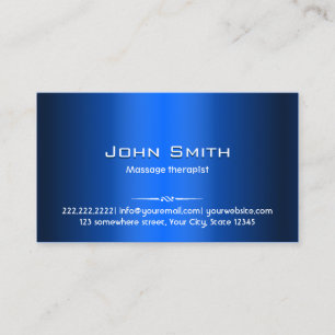 Blue Metal Massage Therapeut Business Card Visitenkarte