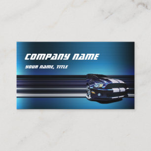 Blue Metal Mustang Car Business Card Visitenkarte