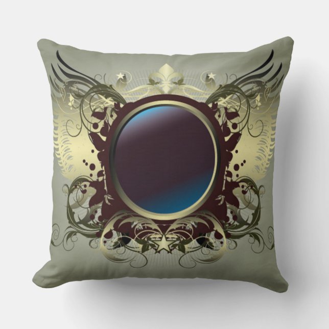 Blue Metal Wings Pillow Kissen (Vorderseite)