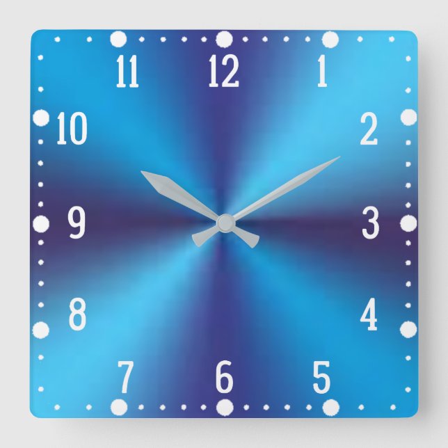 Blue Metallic Background-36361 Quadratische Wanduhr (Vorderseite)