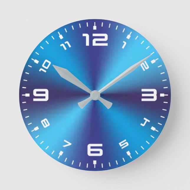 Blue Metallic Background-36361 Runde Wanduhr (Vorderseite)