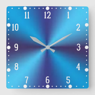 Blue Metallic Background-6666 Quadratische Wanduhr