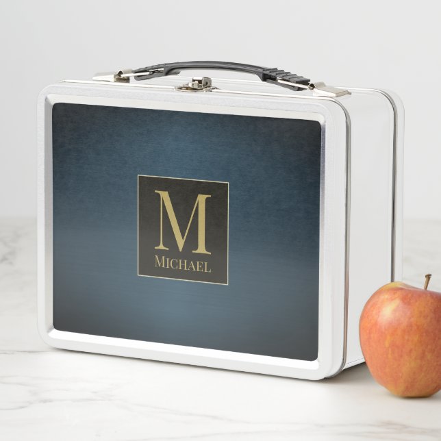 Blue Metallic Metal Lunch Box (Beispiel)
