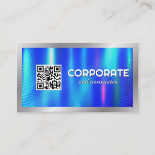 Blue Metallic   QR-Code   Unternehmen Visitenkarte
