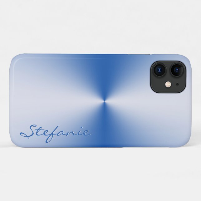 Blue Metallic Radial Case-Mate iPhone Hülle (Rückseite (Horizontal))