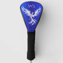 Blue Metallic Silver Phoenix Monogram Initials Golf Headcover