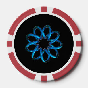 Blue Metallic Torus Knot Pokerchips