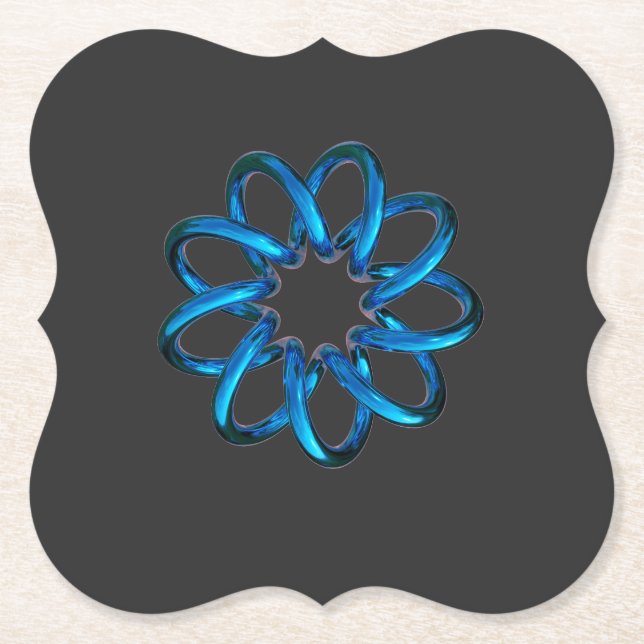 Blue Metallic Torus Knot Untersetzer (Vorderseite)