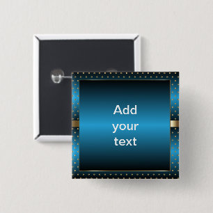 Blue Metallic und Gold Polka-Punkte DIREKT Button