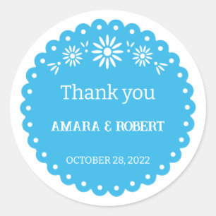 BLUE MEXICAN PAPEL PICADO DANK IHNEN STICKER