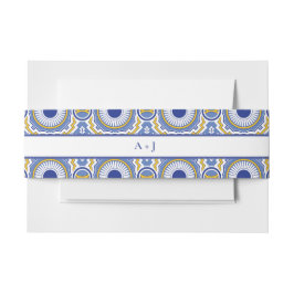 Blue Mexican Talavera Spanish Wedding Einladungsbanderole