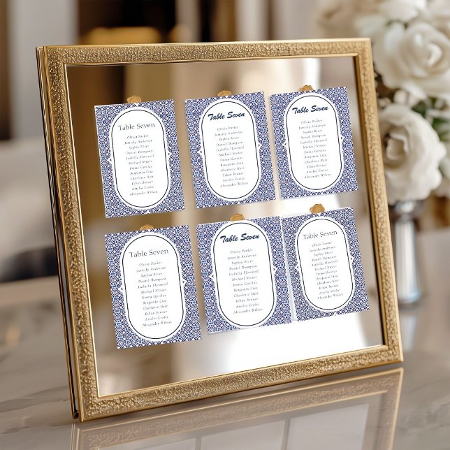 Blue Mexican Talavera Spanish Wedding Tischnummer (Von Creator hochgeladen)