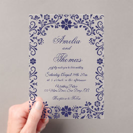 Blue Mexican Timeless Wedding Acryleinladungen