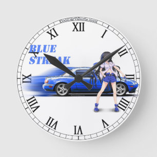 Blue Miata Clock Runde Wanduhr