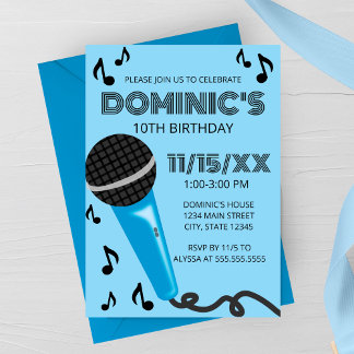 Blue Micro Kids Geburtstag Einladung