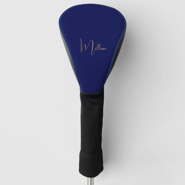 Blue minimalist custom name  golf headcover (Vorderseite)