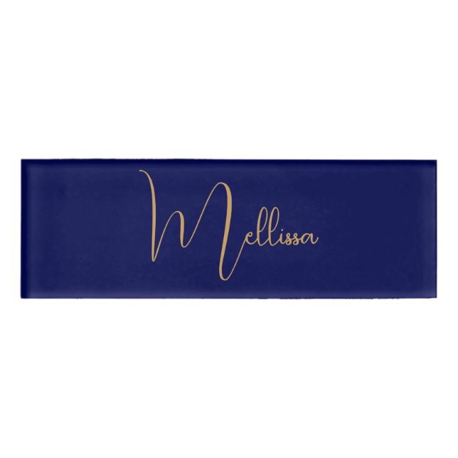 Blue minimalist custom name  namenschild (Vorderseite)