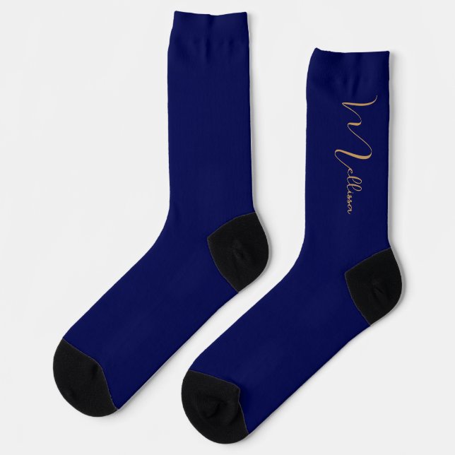 Blue minimalist custom name  socken (Linkes Detail)